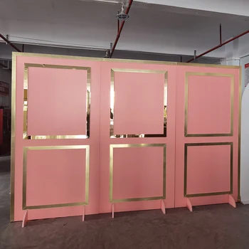  Простой прямоугольный розовый ПВХ Доска Цветочная Комната Разделитель Экран Для Свадьбы