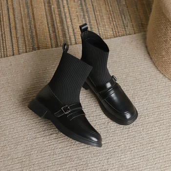 Женская обувь Leathe Slip On Loafers Повседневная мягкая пена с эффектом памяти Удобная легкая классическая обувь для леди