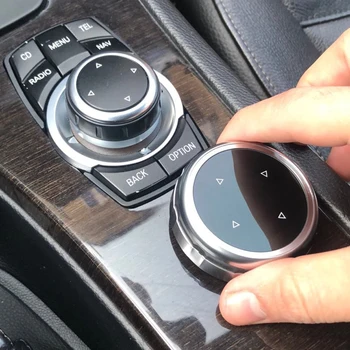 Автомобильная мультимедийная кнопка Крышка Ручка отделки Наклейка для контроллера BMW 1 2 3 5 7 GT Series X1 X3 F25 X5 F15 X6