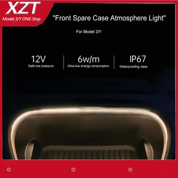  Багажник Ярче Светодиодная лента Модифицированное освещение для Tesla Model 3 Y S X 5M Водонепроницаемый гибкий силиконовый неоновый световой бар Передний багажник