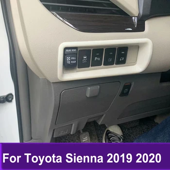  Украшение переключателя фар в салоне автомобиля для Toyota Sienna 2019 2020 Наклейка на рамку