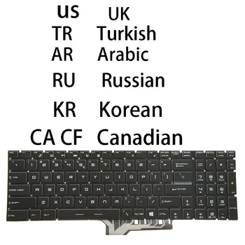 Клавиатура для MSI GF62 / GF72 7RD 7RE 8RC 8RD 8RE, GF62VR 7RF GF72VR 7RF RGB Подсветка США Великобритания Русский Турецкий Арабский Корейский Канадский