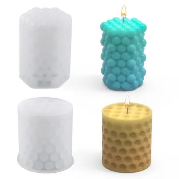 3D Цилиндрическая Свечная Форма DIY Силиконовая Форма Для Свечей Формы Для Торта Художественная Восковая Форма Для Изготовления Свечей Силиконовые Формы для мыла ручной работы
