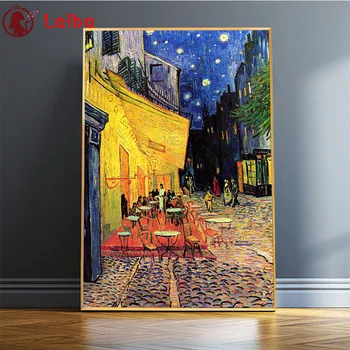 Алмазная живопись улицы Ван Гог Террас, Алмазная вышивка, Полное квадратное и круглое сверло, Мозаичная вышивка крестом, Известное искусство