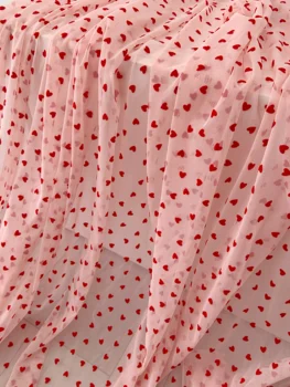 4 Way Stretch Розовый тюль Кружевная ткань 2 ярда Эластичная марля с красным бархатом Sweety Heart Netting Черная сетка для домашних принадлежностей