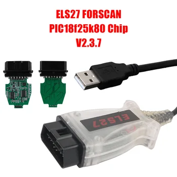 ELM327&J2534 Pss-Thru ELS27 Forscan Инструмент диагностики автомобиля Многоязычные работы для Mazda Green PCB PIC18f25k80 Chip V2.3.7
