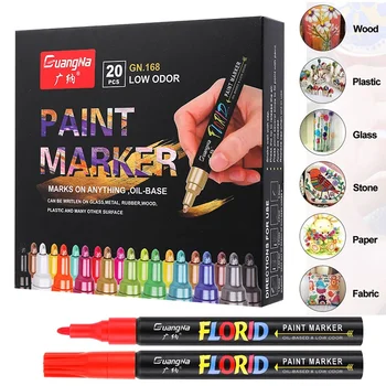 20 цветов краска маркеры ручка набор для рисования аниме рис для автомобильной шины протектор CD Водонепроницаемый перманентный маркер posca