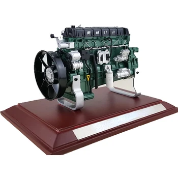 Оригинальная модель двигателя 1/12 CA6DM Сплав Двигатель Деревянная основа Коллекция Украшение Подарок