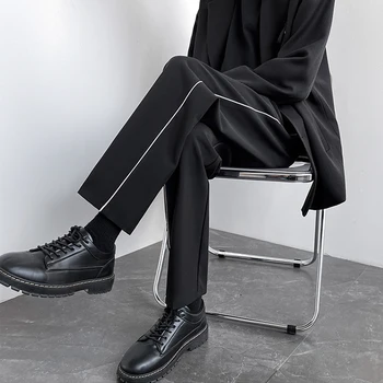 Бренд Мужская одежда Костюм Брюки Мода Маленькие ноги Тонкий стиль Персонализированные повседневные офисные мужские брюки 2023 T80