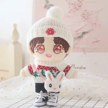 20см кукольная одежда Милые куклы аксессуары свитер шапка Вязаный головной убор Животное кролик Корея Kpop EXO идол Куклы подарок DIY Игрушка
