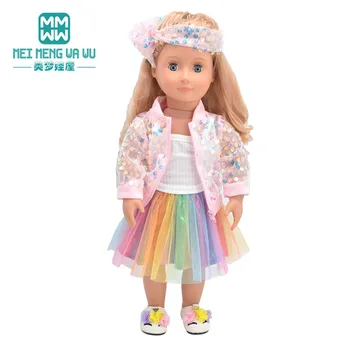 Одежда для куклы Модные пиджаки с пайетками костюмные платья Подходит 45см Аксессуары для американских кукол Подарок для девочки