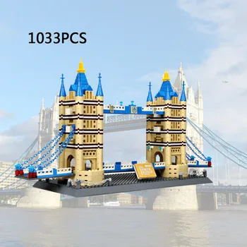 Всемирно известный архитектурный модельный блок Великобритания Англия Лондон Тауэр Мост Здание Кирпич Коллекция игрушек для подарков
