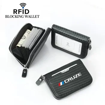  для Fiat PUNTO 500 ABARTH Углеродное волокно Идентификационная карта Держатель кредитной карты Сумка для карт RFID Антимагнитный многофункциональный кошелек для нескольких карт