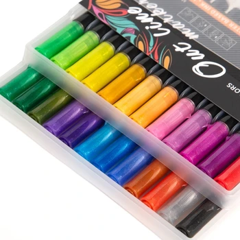 Двойная линия контурных ручек 12/24 цвета блестящие маркеры для детей взрослых DIY живопись художественная открытка изготовление U4LD