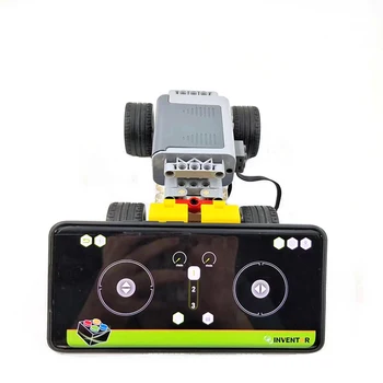 Технический RC APP Программа Мотор Четырехколесное транспортное средство Автомобильный робот Строительный блок, совместимый с игрушкой из кубиков lego 9686 Wedo Education