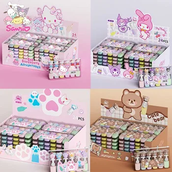 Sanrio 36 шт. Наборы маркеров Hello Kitty Melody Cartoon Mini 6-цветный маркер Kawaii Students Mark Learning Stationery оптом
