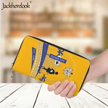 Jackherelook Sigma Gamma Rho Sorority PU кожаный кошелек для дам длинная сумка для денег роскошный бренд бизнес держатель банковской карты