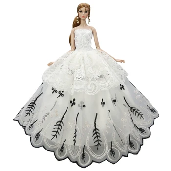 NK Official 1 шт. Белое свадебное платье для 11,5-дюймовых кукол Принцесса Мода Передняя кружевная одежда для куклы Барби Аксессуары Игрушка