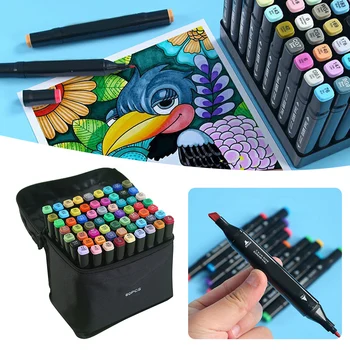 24-60 цветов маслянистый художественный маркер набор для раскрашивания рисования двойной головки скетчинг маслянистые маркеры на основе школьных художественных принадлежностей